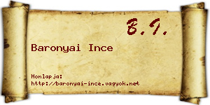Baronyai Ince névjegykártya